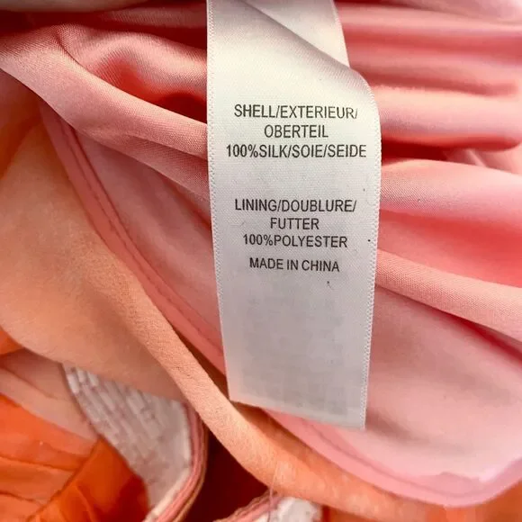 Aidan Mattox Early 2000's Ethereal Tie Dye Orange Silk Beaded Prom Formal Dress - Picture 7 of 7